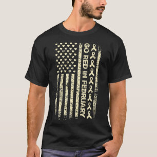 Tu Red Ribbon Heart Disease Awareness - Amerika T-shirt