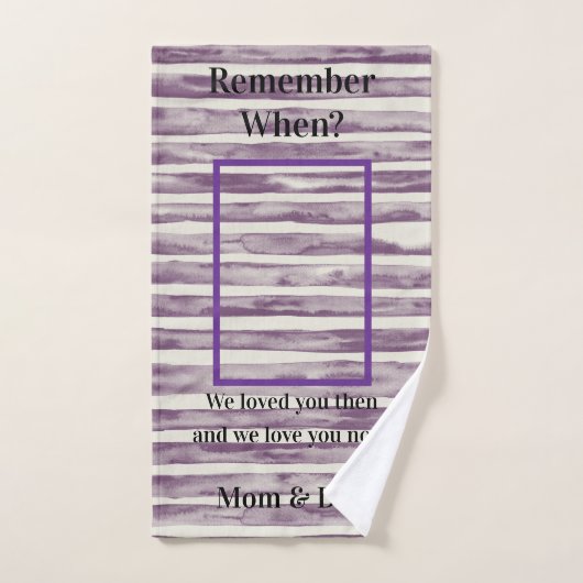 Tu te souviens quand ? Purple et blanc poussiéreux (Serviette à main)