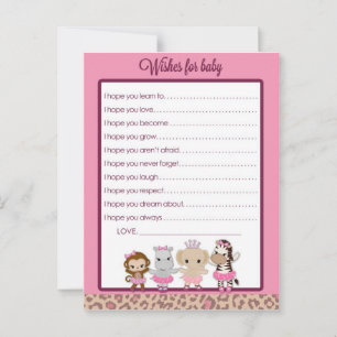 Tu Tu Cute Ballerina Baby shower wenst Baby Advieskaart