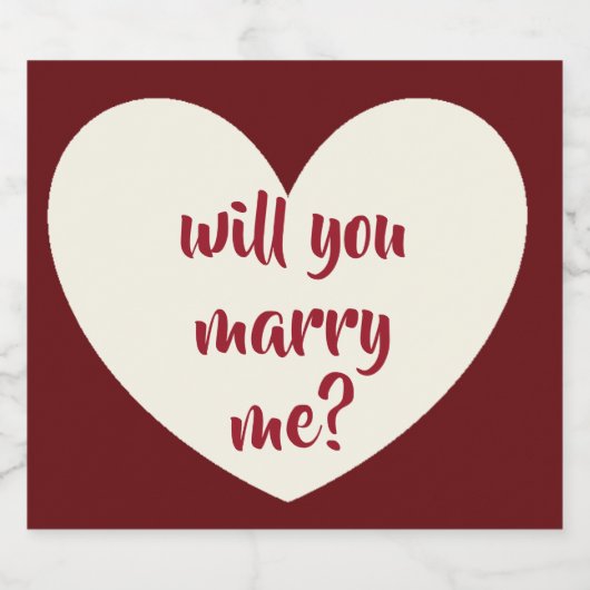 tu vas m'épouser Sparkling Wine étiquette (Étiquettes simples)