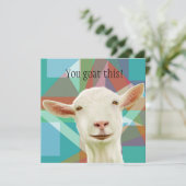 Tu Veux Ça ! Carte de voeux de chèvre blanche (Debout devant)