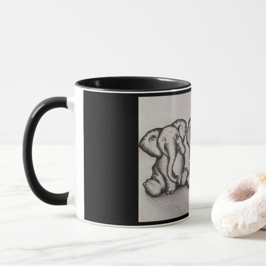 Tu Vois, Écoute, Ne Parle Pas De Mug D'Éléphant Ma (Avec donut)