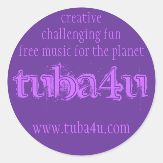 TUBA4U #2 RONDE STICKER (Voorkant)