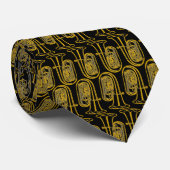 Tuba Abstract zwart-gouden Stropdas (Opgerold)