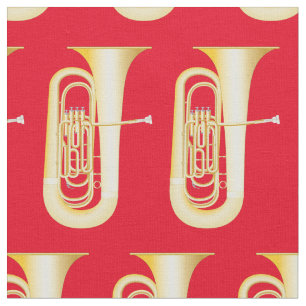 Tuba Band Music Musician Room Decor Red Stof