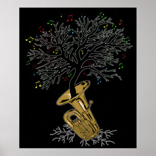 Tuba Gift Marching Band Gifts Brass Music Tuba Poster