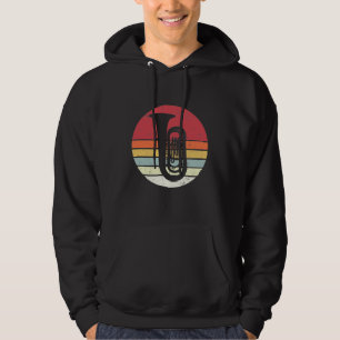 Tuba gift, retro tuba speler, orkest hoodie