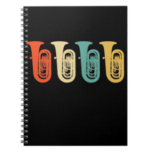 Tuba gift, retro tuba speler, orkest notitieboek