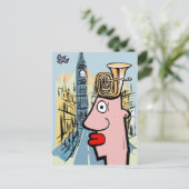 Tuba Head in Londen Briefkaart (Staand voorkant)