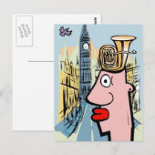 Tuba Head in Londen Briefkaart (Voorkant / Achterkant)