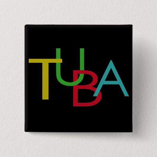 TUBA-letters Vierkante Button 5,1 Cm (Voorkant)