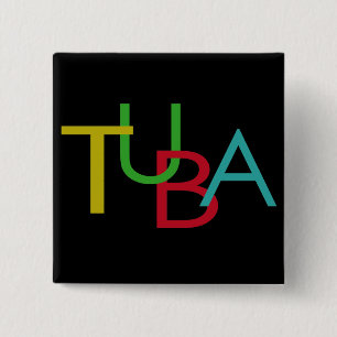 TUBA-letters Vierkante Button 5,1 Cm