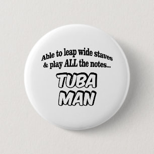 Tuba Man - Muziek superheld Ronde Button 5,7 Cm