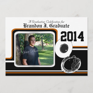 Tuba Marching Band Afstuderen Foto Oranje Kaart