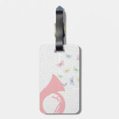 Tuba met Butterflies Bagagelabel (Achterkant verticaal)