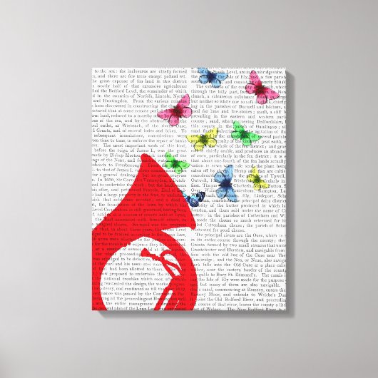 Tuba met Butterflies Canvas Afdruk (Voorkant)
