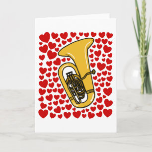 Tuba met harten Valentijnsdag jubileumkaart Feestdagen Kaart