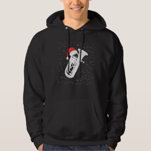 Tuba met Pet van de Kerstman voor muzikanten met k Hoodie