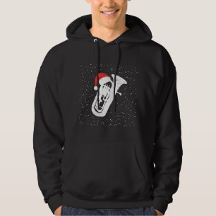 Tuba met Pet van de Kerstman voor muzikanten met k Hoodie
