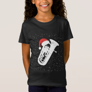Tuba met Pet van de Kerstman voor muzikanten met k T-shirt