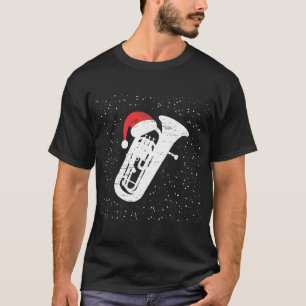 Tuba met Pet van de Kerstman voor muzikanten met k T-shirt