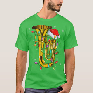 Tuba Music Lover Xmas Lights Santa Tuba Kerstmis T-shirt