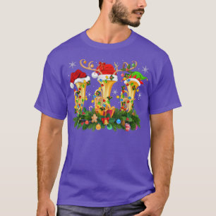 Tuba Music Lover Xmas Reindester Santa Hat Tuba Ch T-shirt