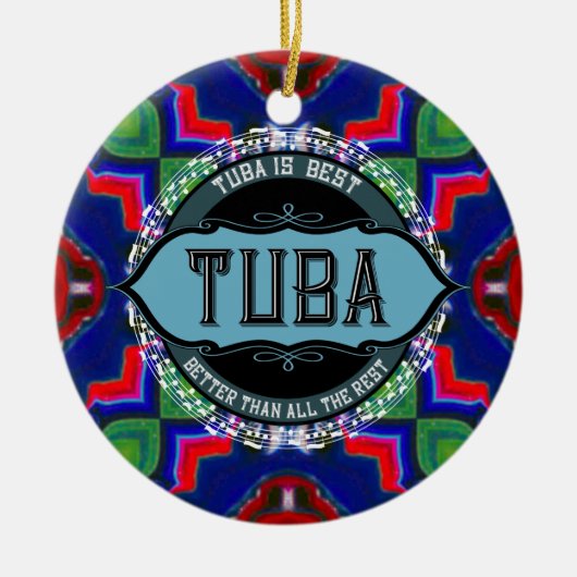 Tuba Music Note Circle Keramisch Ornament (Voorkant)