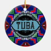 Tuba Music Note Circle Keramisch Ornament (Achterkant)