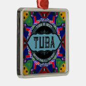 Tuba Music Note Circle Metalen Ornament (Rechts)