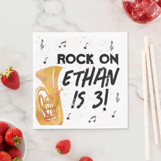 Tuba Music Verjaardagsfeestje Papieren servetten (Insitu)