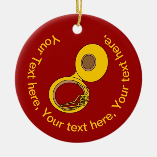 Tuba Musical Instrument Keramisch Ornament (Voorkant)