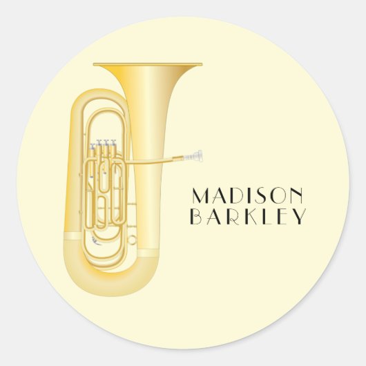 Tuba Musician Band Enseignant Oval Sticker (Devant)