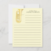Tuba Musicien Groupe enseignant Carte de remerciem (Devant)