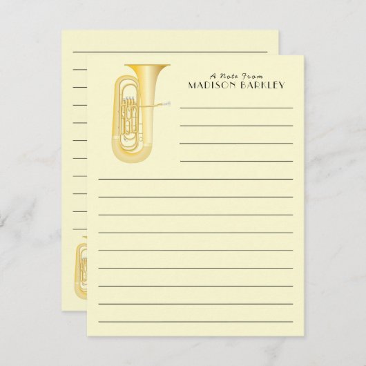 Tuba Musicien Groupe enseignant Carte de remerciem (Devant / Derrière)