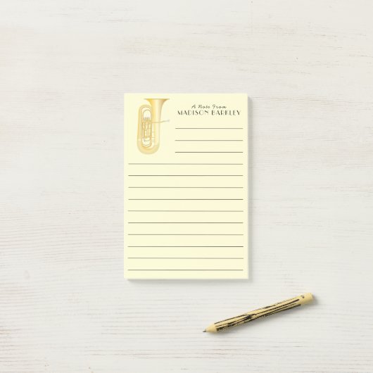 Tuba Muziekdocent Post-it® Notes (Op bureau)