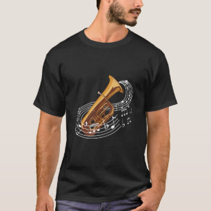 TUBA Muzieknoten van messing instrumenten T-shirt
