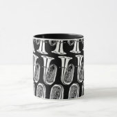 Tuba Pattern Ringer Mok - zwart-wit (Midden)