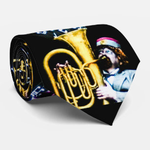  Tuba Player- en Singer-Muzieknoten Stropdas