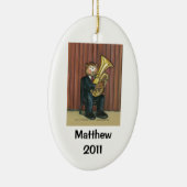 Tuba Player Gepersonaliseerde versiering Keramisch Ornament (Rechts)