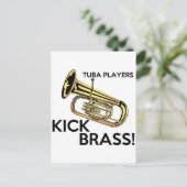 Tuba Players Kick Brass Briefkaart (Staand voorkant)