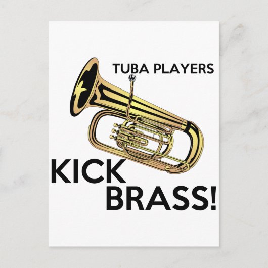 Tuba Players Kick Brass Briefkaart (Voorkant)