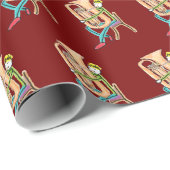 Tuba Playing Stickman Cadeaupapier (Rol Hoek)