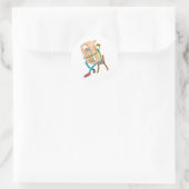 Tuba Playing Stickman Ronde Sticker (Tas)