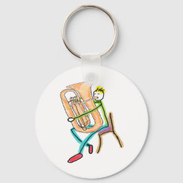 Tuba Playing Stickman Sleutelhanger