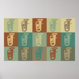 Tuba Pop Art Poster