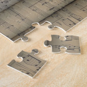 Tuba ~ Rollend blad Muziekachtergrond ~ Musical Legpuzzel (Zijkant)