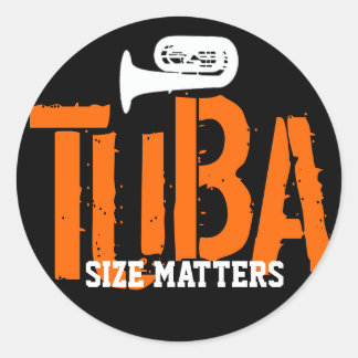 TUBA Size Matters Ronde Sticker