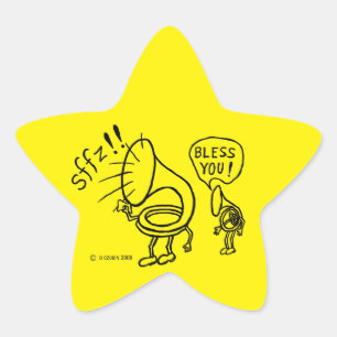 Tuba Sneeze Border Star-Sticker Ster Sticker