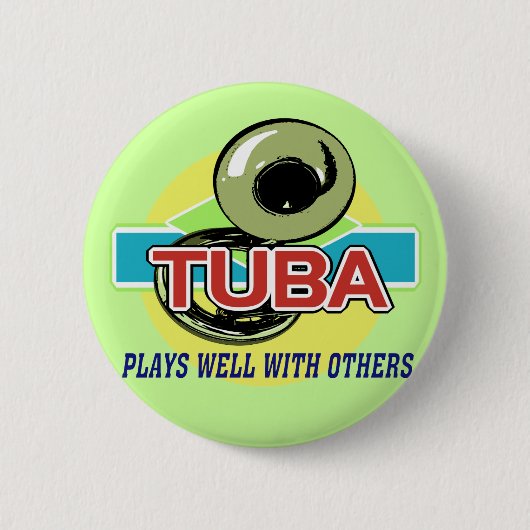 Tuba speelt goed ronde button 5,7 cm (Voorkant)